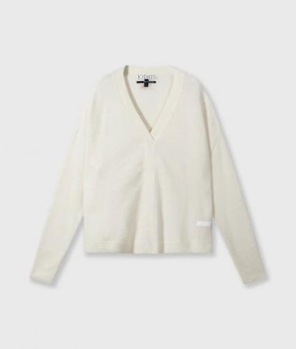 (w) Sweater 10DAYS v-neck ecru