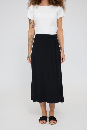 (w) Rock Mazine Midi Skirt black