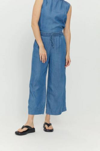 (w) Pant Mazine Wide Leg Denim w Belt dark blue