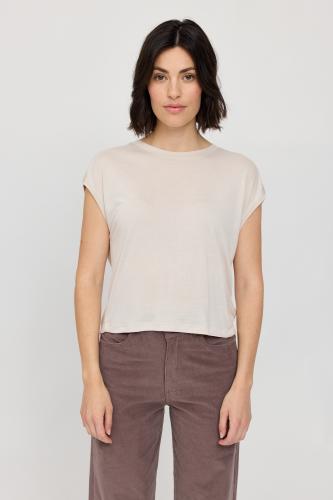 (w) T-Shirt Mazine Crooped Loose Fit moon