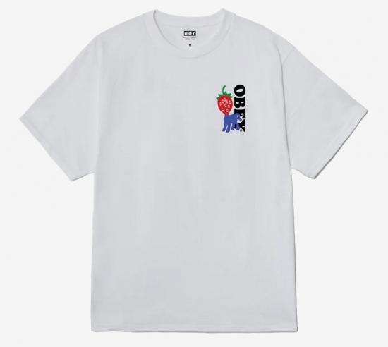 T-Shirt Obey Strawberry white
