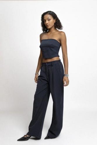 (w) Pant blue stripe