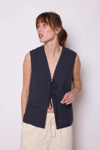 (w) Vest Bow blue