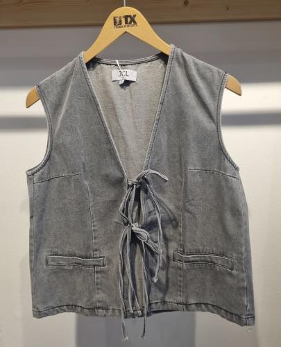 (w) Vest Jeans Bow grey