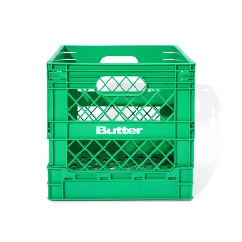 Box Butter Goods Collapsable Record Crate green