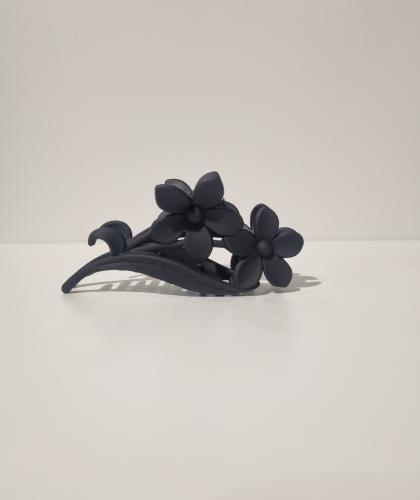 (w) Haarklammer Blume schwarz