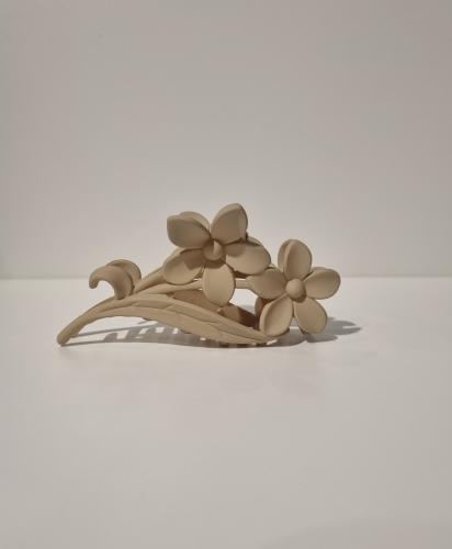 (w) Haarklammer Blume beige
