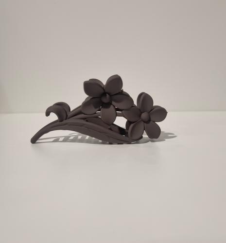 (w) Haarklammer Blume braun