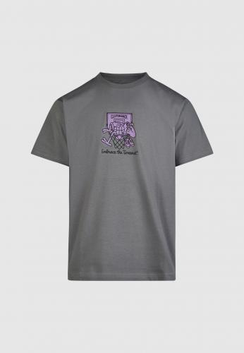 T-Shirt Cleptomanicx Embrace Basket lava smoke