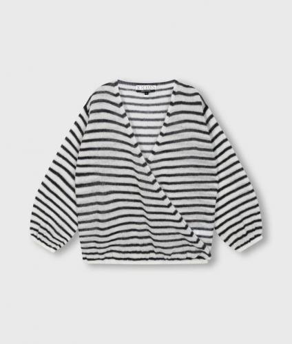 (w) Sweater 10Days Dance Knit stripes ecru/black 