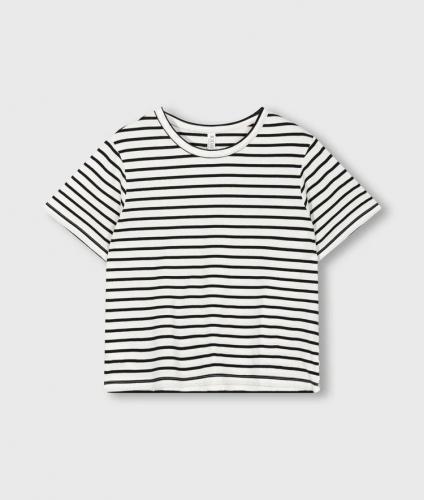 (w) T-shirt 10Days petite tee stripes ecru/black 