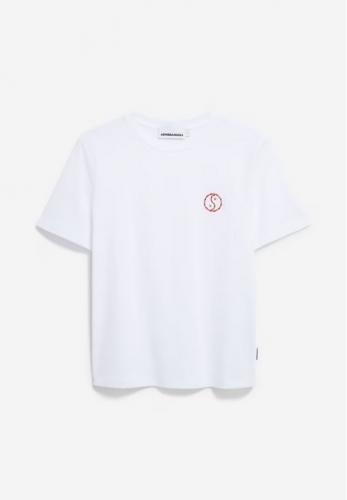 (w) T-Shirt Armedangels Lualaa Flower white pale umber