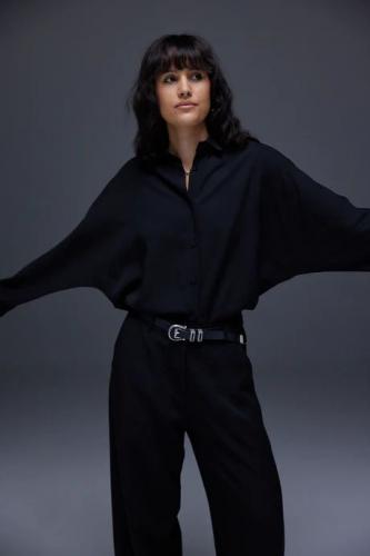 (w) Hemd Aveny Amber Tencel black 