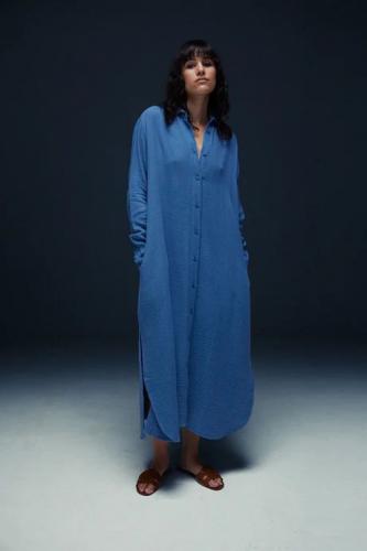 (w) Kleid Aveny Berry Cotton Crincle indigo blue