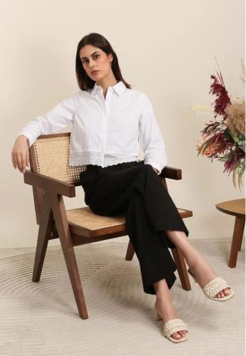 (w) Shirt cropped white