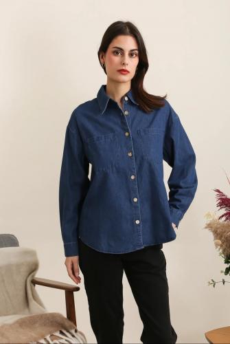 (w) Shirt Denim dark blue