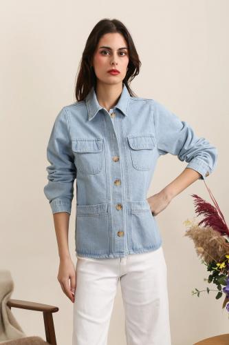 (w) Jacke Denim light blue