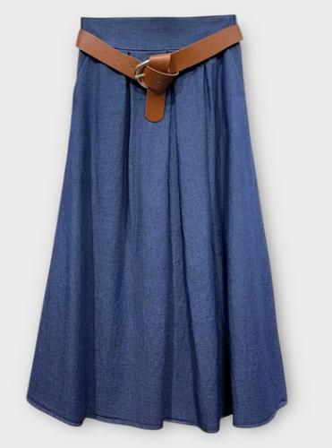 Skirt Denim with Belt blue