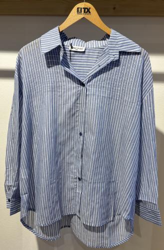 (w) Shirt stripe blue