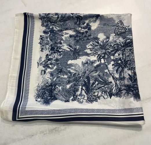 (w) Scarf Botanic blue