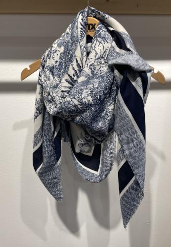 (w) Scarf Botanic Floral blue