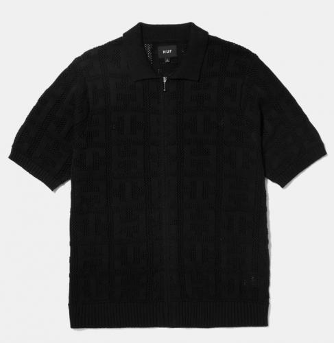 Shirt Huf Monogram Jacquard Zip black