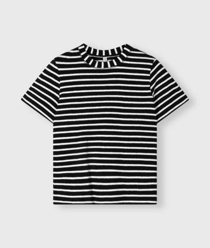 (w) T-Shirt 10Days The Petite Linen Stripes black/white