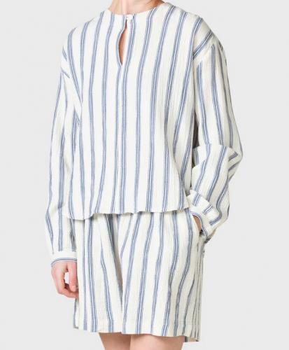 (w) Bluse Klitmller Poppy stripe cream/ocean