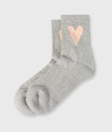 (w) Socks 10Days heart light grey
