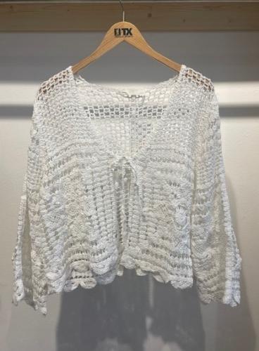 (w) Cardigan Boho weiss