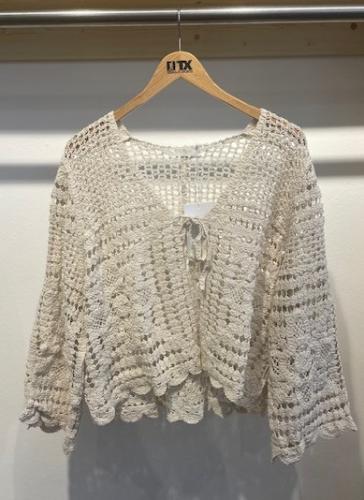 (w) Cardigan Boho beige