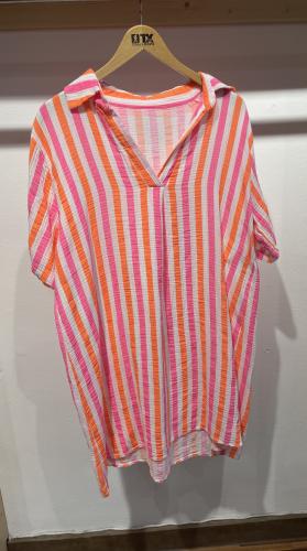 (w) Tunic stripe pink