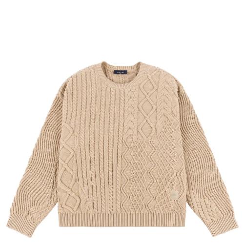 Strickpullover Dime Mixed Cable Knit sand