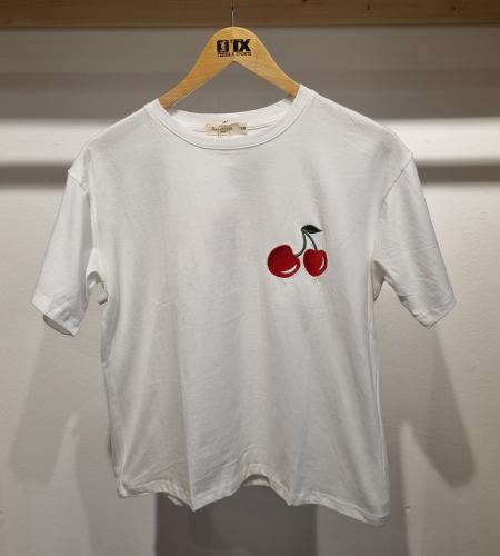(w) T-Shirt 192 cherry white