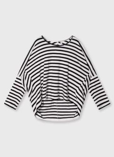 (w) Longsleeve 10Days Loose Tee Modal Stipes ecru/black
