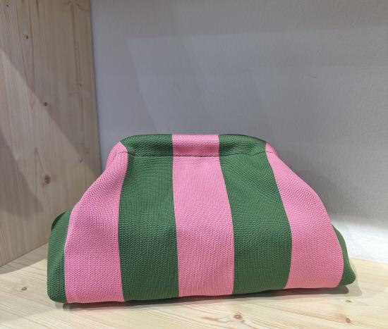 Kosmetiktasche pink/grn gestreift