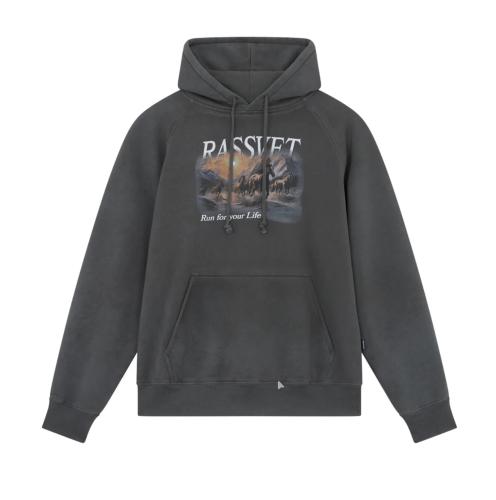 Hooded Rassvet Horses Raglan black