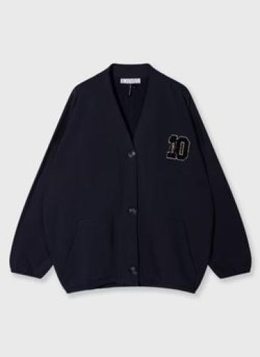 (w) Cardigan 10Days Baseball dark navy