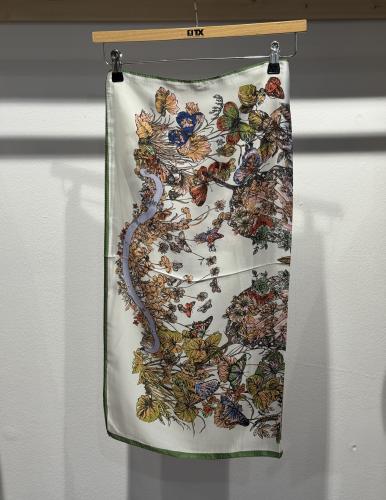 (w) Tuch silk/visko butterfly