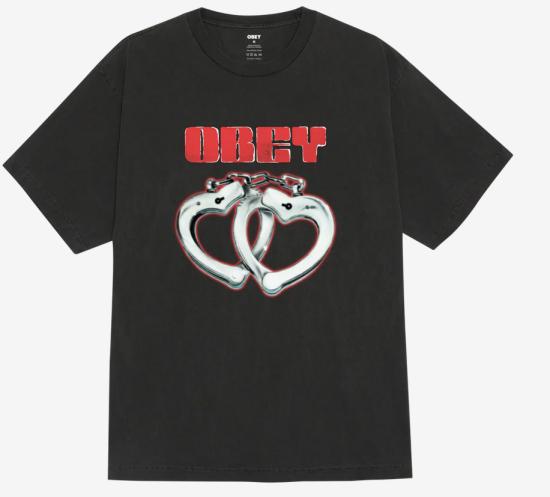 T-Shirt OBEY Cuffs pigment dusty black