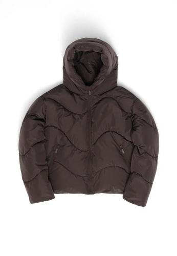 (w) Jacket Mazine Waves Quilt Short Puffer eggplant