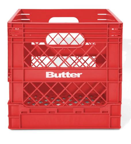 Box Butter Goods Collapsable Record Crate red
