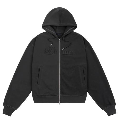 Zip-Hooded Dime Reverse French Terry vintage black