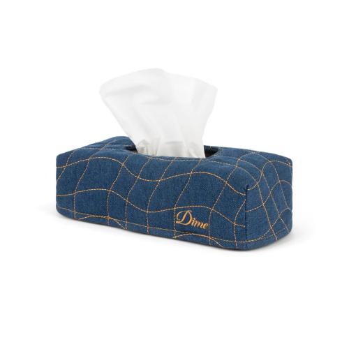 Tissue Box Cover Dime Quilted indigo