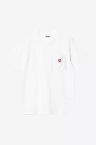 T-Shirt Carhartt WIP Pocket Heart white red
