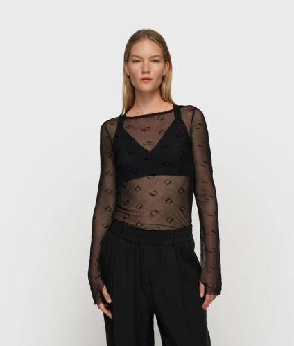 (w) Longsleeve 10DAYS Mesh Monogram black