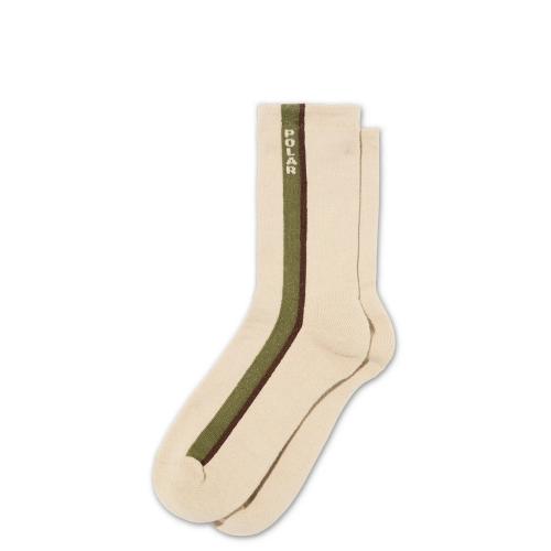 Socken Polar Skate Co. Business Side Stripe beige