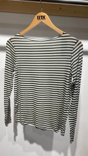 (w) Longsleeve Viskose/Cashmere geringelt olive