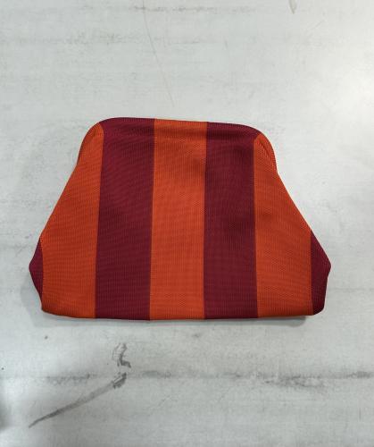 Kosmetiktasche orange/rot gestreift 