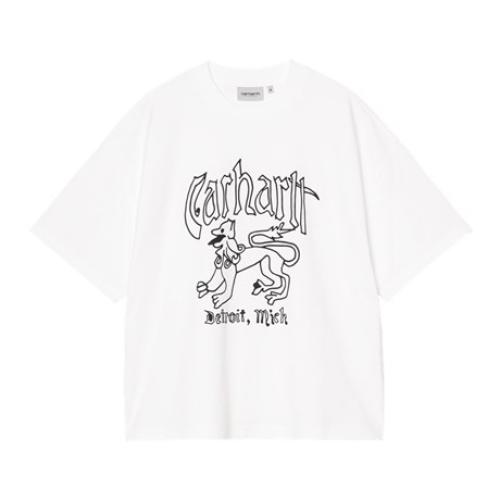 T-Shirt Carhartt WIP Hackwork white heavy stone wash